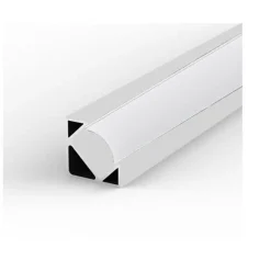 Profilé Aluminium Blanc Angle 2m pour Ruban LED Couvercle Blanc Opaque - SILAMP