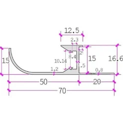 Profilé Aluminium Doré 2m pour Ruban LED - SILAMP