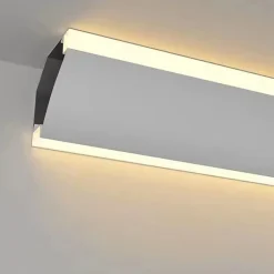 Profilé Aluminium Double Éclairage Modulable Plinthe ou Corniche 2M Blanc - SILAMP