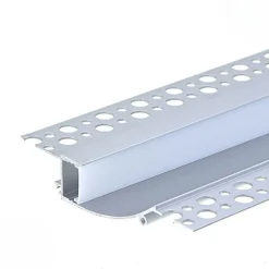 Profilé Aluminium Encastré 2m pour Plâtre Couvercle Blanc Opaque - SILAMP