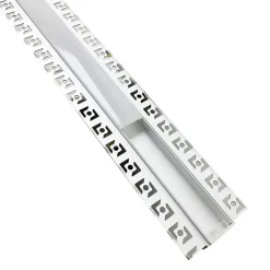 Profilé Aluminium encastré 1m pour Ruban LED Double Couvercle Blanc Opaque - SILAMP