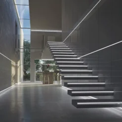 Profilé Aluminium encastré 1m pour Ruban LED Couvercle Blanc Opaque - SILAMP