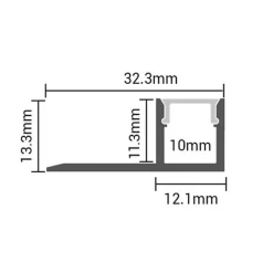 Profilé Aluminium Encastrable 2m Plafond pour Ruban LED - SILAMP