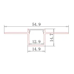 Profilé Aluminium encastrable 1m pour Ruban LED Couvercle Blanc Opaque - SILAMP