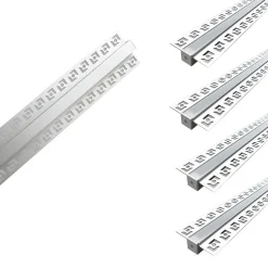 Profilé Aluminium Encastrable 2m pour Ruban LED Couvercle Blanc Opaque (Pack de 5) - SILAMP