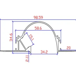 Profilé Aluminium Encastrable Arrondi 2M pour Faux Plafond Éclairage Indirect - SILAMP