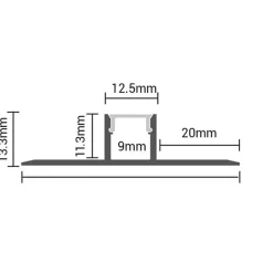 Profilé Aluminium Encastrable 2m pour Ruban LED - SILAMP