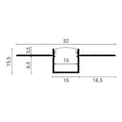 Profilé Aluminium Flexible 2M Cache Opaque Noir - SILAMP