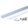 Profilé Aluminium Large Encastrable 2m pour Ruban LED - Cache Opaque Blanc - SILAMP