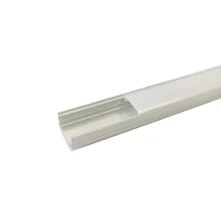 Profilé Aluminium 2m pour Ruban LED Couvercle Blanc Opaque - SILAMP