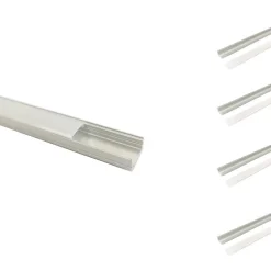 Profilé Aluminium 2m pour Ruban LED Couvercle Blanc Opaque (pack de 5) - SILAMP