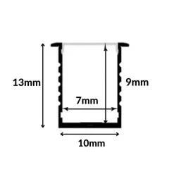 Profilé Aluminium 2m pour Ruban LED - Cache Opaque - SILAMP