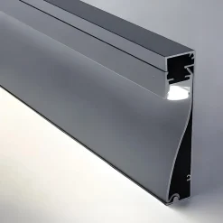 Profilé Aluminium Plinthe Couleur Gris Métallique 2M pour Ruban LED 10mm - SILAMP