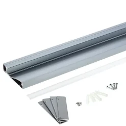 Profilé Aluminium Plinthe Couleur Gris Métallique 2M pour Ruban LED 10mm - SILAMP