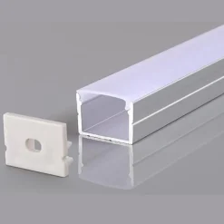 Profilé Aluminium 19x13mm 2m Pour Ruban LED Couvercle Opaque Blanc - SILAMP