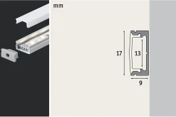 Profilé de strip LED Base IP20 aluminium anodisé, satiné Paulmann L.100 x H.9 x P.17cm