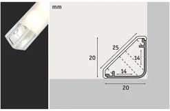 Profilé de strip LED Delta Paulmann IP20 Alu, Satiné L.1 m x P.2 cm x H.2 cm