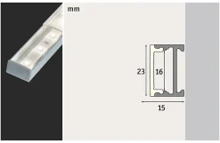 Profilé de strip LED Square IP20 aluminium, satiné Paulmann L.100 x H.15 x P.23cm