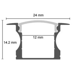 Profilé Encastrable Aluminium 2m pour Ruban LED Couvercle Blanc Opaque - SILAMP
