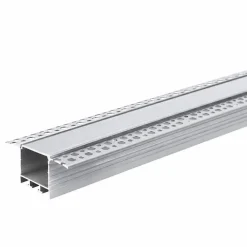 Profilé Encastrable Large 2m Aluminium pour Ruban LED Couvercle Blanc - SILAMP
