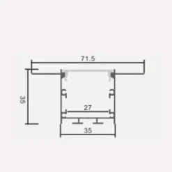 Profilé Encastrable Large 2m Aluminium pour Ruban LED Couvercle Blanc - SILAMP