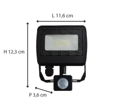 Projecteur + détecteur mouvement IP54 1600lm - Dio