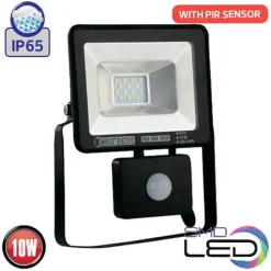 Projecteur à LED extra plat avec détecteur 10W IP65 6500K Dim. 121.6x231.3x44.5mm