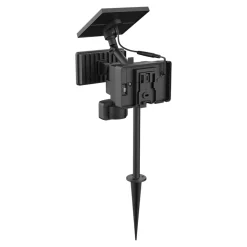 Projecteur à piquer solaire LED extérieur noir 6 W 500 lm détecteur intégré IP65, GoodHome Davern