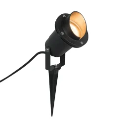 Projecteur de jardin à piquer noir avec cordon et prise IP65 - Done