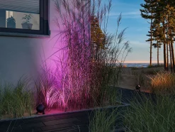 Projecteur de jardin LED Smart Home Zigbee 3.0 Kikolo IP65 90mm RGBW+ 6,2W 440lm 230V Anthracite Matière plastique Aluminium