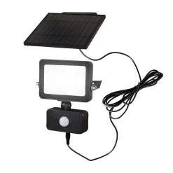 Projecteur d'extérieur solaire LED à detecteur de mouvement Tunnbrod noir IP44 600lm