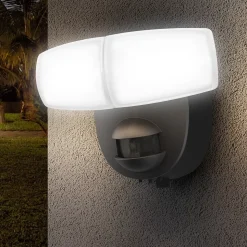 Projecteur extérieur mural à détecteur de mouvement noir blanc froid 400lm IP65