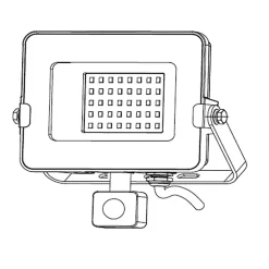 Projecteur LED avec détecteur de mouvement 100W Noir Etanche IP65 Forte luminosité avec Osram Puce 11000 Lumens Blanc froid 6400K