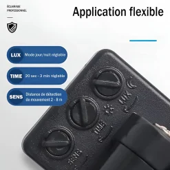 Projecteur LED avec détecteur de mouvement 30W Noir Etanche IP65 Forte luminosité 3300 Lumens Blanc chaud 3000K
