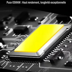 Projecteur LED avec détecteur de mouvement 30W Noir Etanche IP65 Forte luminosité avec Osram Puce 3300 Lumens Blanc froid 6000K