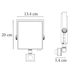 Projecteur LED Connecté WiFi RGBW 20W IP44 avec Détecteur de Mouvement - SILAMP