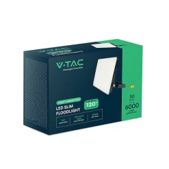 Projecteur LED Extra-Fin 50W - 6000lm - IP65 - 6500K - Aluminium Noir