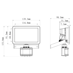 Projecteur LED extérieur détecteur de mouvement noir IP65 2300lm 20W GoodHome, Lucan