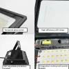 Projecteur LED Extérieur IP65 Imperméable 100W 9500Lm 3000K Lumière Chaude pour Maison Garage Jardin Terrasse Champ