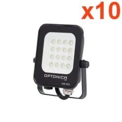 Projecteur LED Extérieur SMD 10W IP65 Noir (Pack de 10) - Blanc Chaud 2300K - 3500K - SILAMP