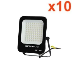 Projecteur LED Extérieur SMD 50W IP65 Noir (Pack de 10) - Blanc Neutre 4000K - 5500K - SILAMP