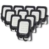 Projecteur LED Extérieur SMD 10W IP65 Noir (Pack de 10) - Blanc Neutre 4000K - 5500K - SILAMP