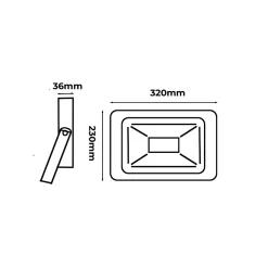 Projecteur LED Extérieur 150W Lumière Froide 6000K 15750lm IP65 Angle 120 Support Réglable Aluminium