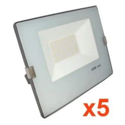 Projecteur LED Extérieur 50W IP65 No Flicker - BLEU GRIS (Pack de 5) - Blanc Neutre 4000K - 5500K - SILAMP