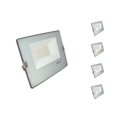 Projecteur LED Extérieur 50W IP65 No Flicker - BLEU GRIS (Pack de 5) - Blanc Neutre 4000K - 5500K - SILAMP