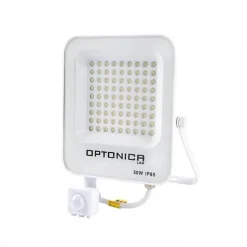 Projecteur LED Extérieur 50W IP65 BLANC avec Détecteur de Mouvement Crépusculaire - Blanc Froid 6000K - 8000K - SILAMP