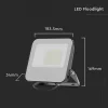 Projecteur LED Gris 50W 185lm/W - Blanc Froid 6000K - 8000K - SILAMP