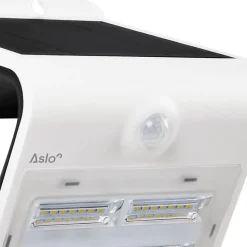 Projecteur Led Mural Batterie lithium 2Ah - 3.7V Solaire BLANC Détecteur de mouvements 400 Lm ASLO