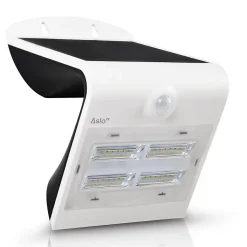 Projecteur Led Mural Batterie lithium 2Ah - 3.7V Solaire BLANC Détecteur de mouvements 400 Lm ASLO