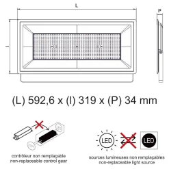 Projecteur LED pro haute puissance 400W 54000lm 135lm/W 4000K IP65 - câble 1M - garantie 5 ans